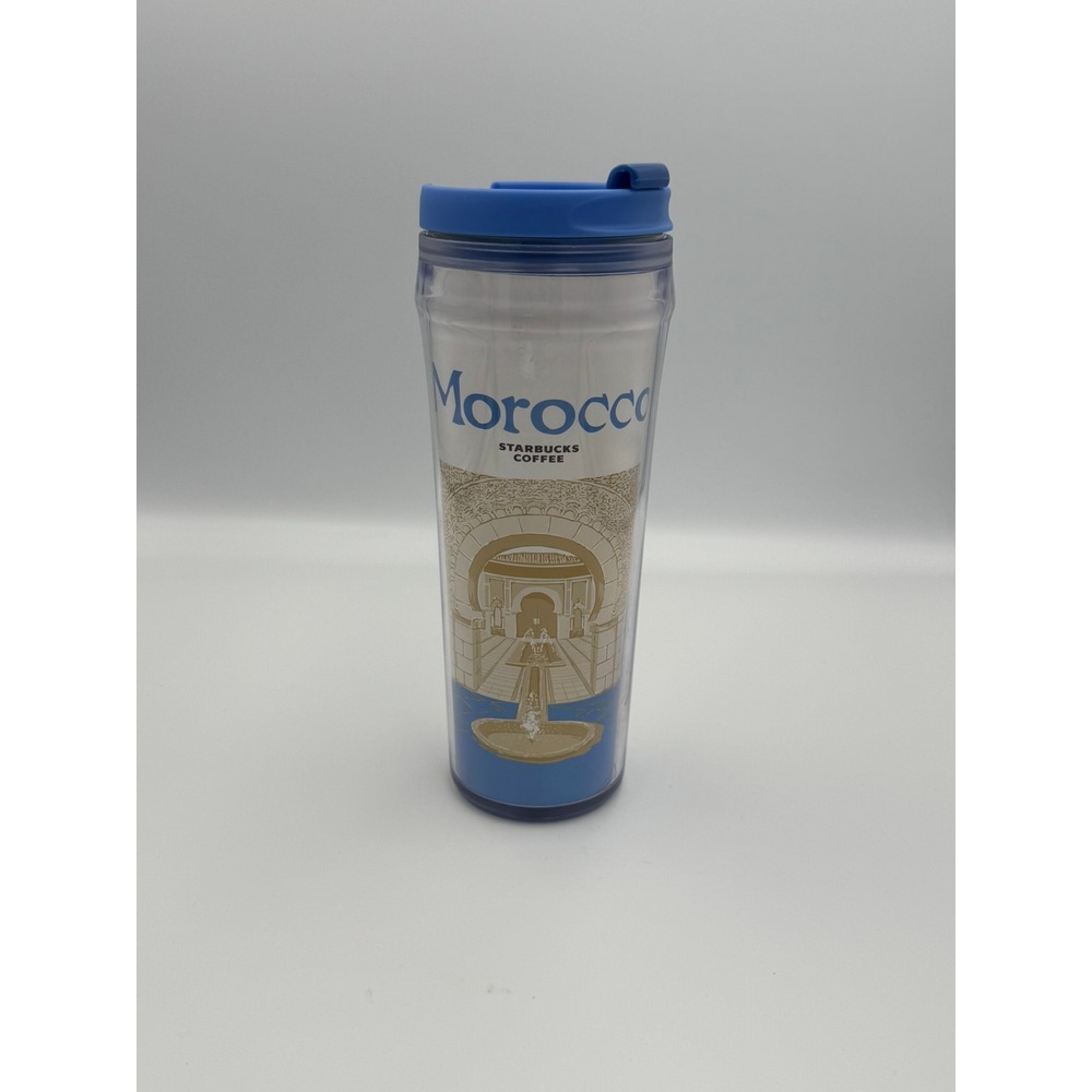 Starbucks Morocco Global Icon Series Travel Tumbler Mug 12oz Blue 2011 Collector